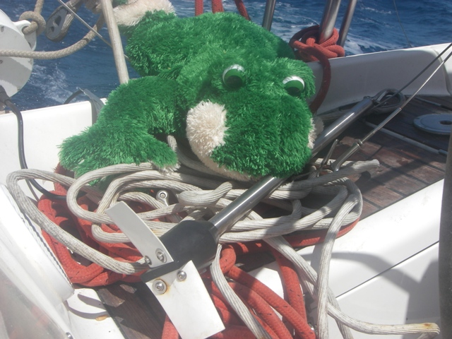 la grenouille vous présente le système d'hélice que l'on traîne dans l'eau derrière le bateau et qui nous sert à créer de l'électricité
